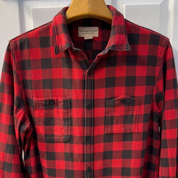 Ralph Lauren Denim & Supply Buffalo Plaid Flannel Work Shirt Size XL - Picture 2 of 7